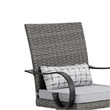 Leki Swivel Counter Height Chair Set of 2-Gray Rattan-Black Metal
