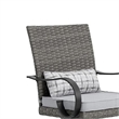 Leki Swivel Counter Height Chair Set of 2-Gray Rattan-Black Metal