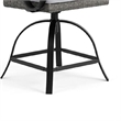 Leki Swivel Counter Height Chair Set of 2-Gray Rattan-Black Metal