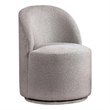Ager Side Dining Swivel Chair-Curved Barrel Style-Gray Boucle Chenille