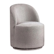 Ager Side Dining Swivel Chair-Curved Barrel Style-Gray Boucle Chenille