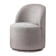 Ager Side Dining Swivel Chair-Curved Barrel Style-Gray Boucle Chenille