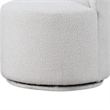 Ager Side Dining Swivel Chair-Curved Barrel Style-White Boucle Chenille