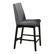 Heni Counter Height Chair-Gray Polyester Cushions-Dark Walnut Brown