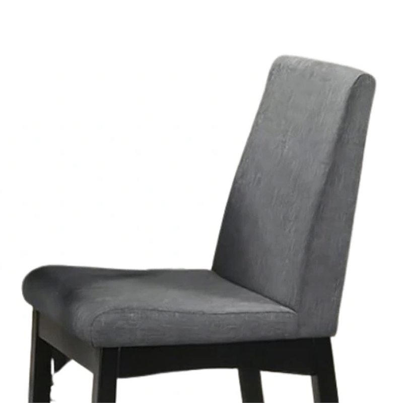 Heni Counter Height Chair-Gray Polyester Cushions-Dark Walnut Brown