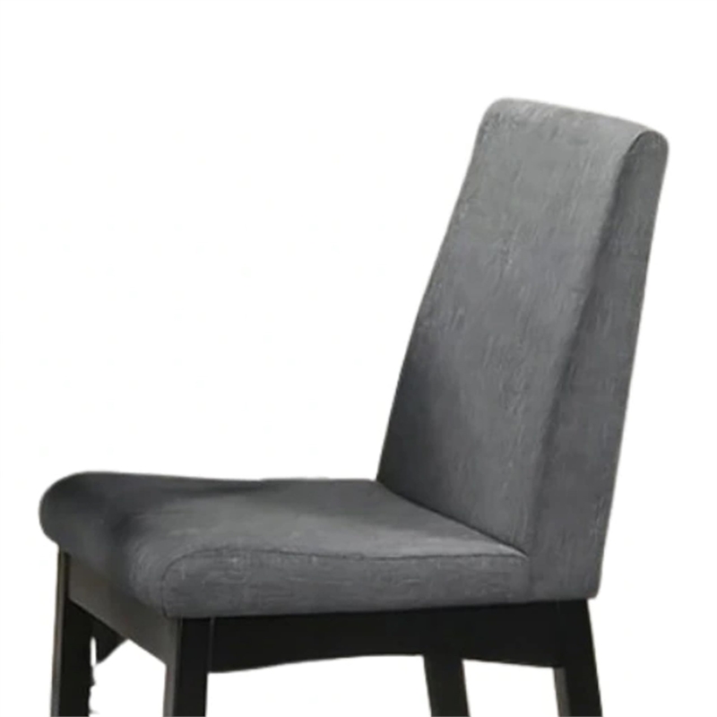 Heni Counter Height Chair-Gray Polyester Cushions-Dark Walnut Brown