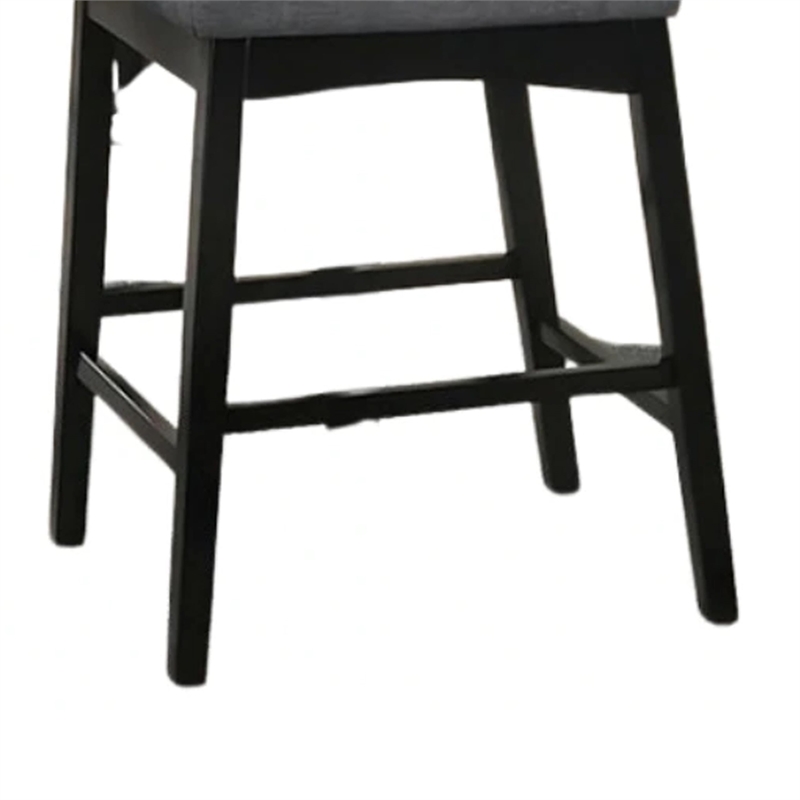 Heni Counter Height Chair-Gray Polyester Cushions-Dark Walnut Brown