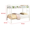 Raina Twin over Twin Bunk Bed-Built In Side Ladder-White Metal