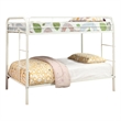 Raina Twin over Twin Bunk Bed-Built In Side Ladder-White Metal