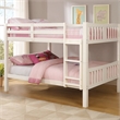 Nedy Full over Full Bunk Bed with Attached Ladder-White Solid Wood