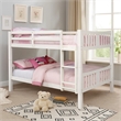 Nedy Full over Full Bunk Bed with Attached Ladder-White Solid Wood