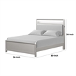 Broy Full Size Bed w LED Bookcase Headboard-Champagne Silver Veneer