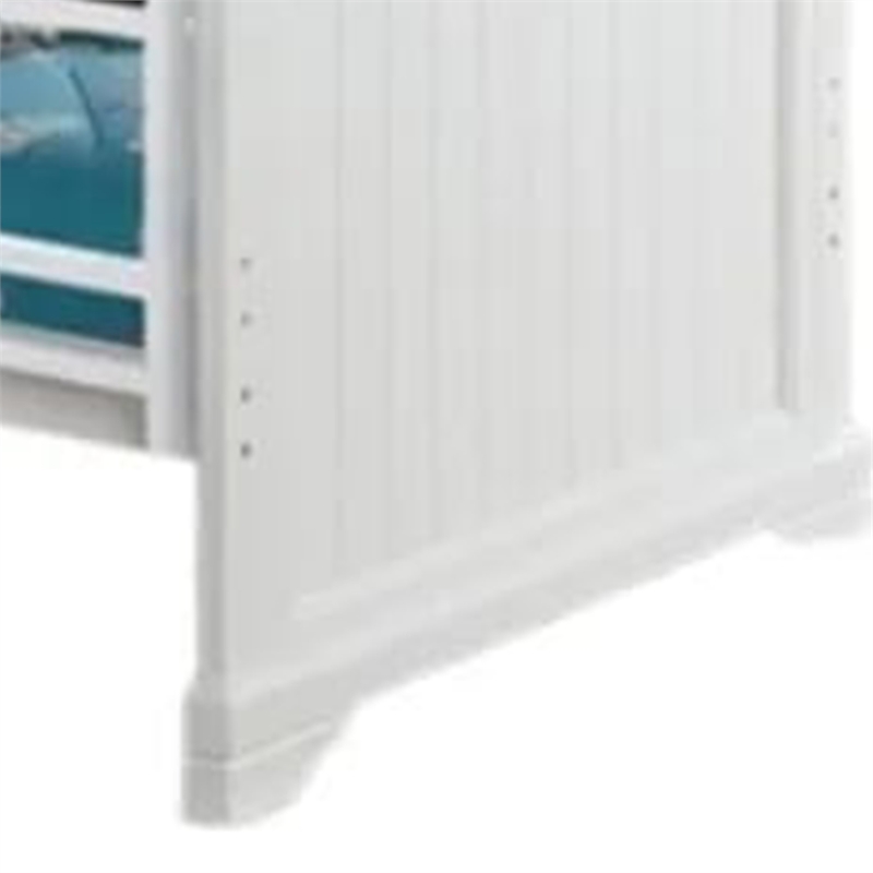 Rexo Twin over Full Bunk Bed with Ladder-Plank Style Headboard-White