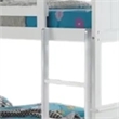 Rexo Twin over Full Bunk Bed with Ladder-Plank Style Headboard-White