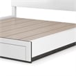 Kena Queen Size Bed-White Gray Panel Headboard-Footboard Storage Drawers
