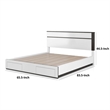 Kena Queen Size Bed-White Gray Panel Headboard-Footboard Storage Drawers