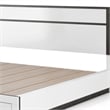 Kena Queen Size Bed-White Gray Panel Headboard-Footboard Storage Drawers