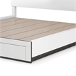 Kena Queen Size Bed-White Gray Panel Headboard-Footboard Storage Drawers