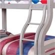 Tedy Twin over Full Bunk Bed with Curved Ladder-Guardrails-Gray