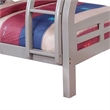 Tedy Twin over Full Bunk Bed with Curved Ladder-Guardrails-Gray