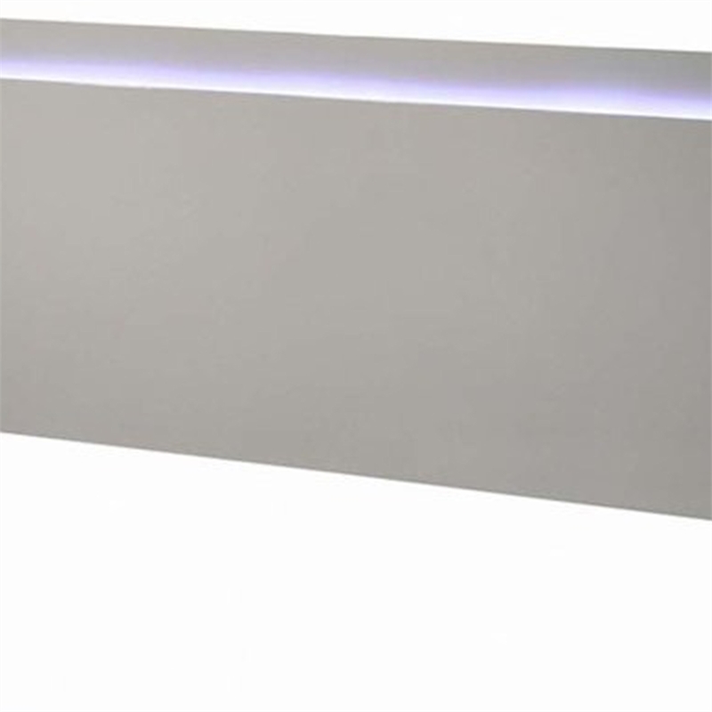 Suni Queen Size Bed w LED Headboard-Light Taupe Gray Wood Frame