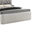 Alda Queen Bed-Upholstered Geometric Headboard-Light Gray Reeded Wood