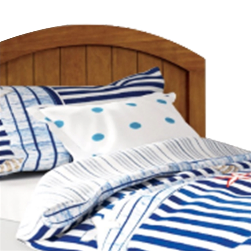 Evon Twin Captain Bed w Trundle-White-Oak Brown-Nautical Coastal Theme