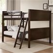 Zedy Full over Full Bunk Bed-Guardrails and Ladder-Walnut Brown