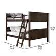 Zedy Full over Full Bunk Bed-Guardrails and Ladder-Walnut Brown