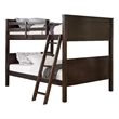 Zedy Full over Full Bunk Bed-Guardrails and Ladder-Walnut Brown