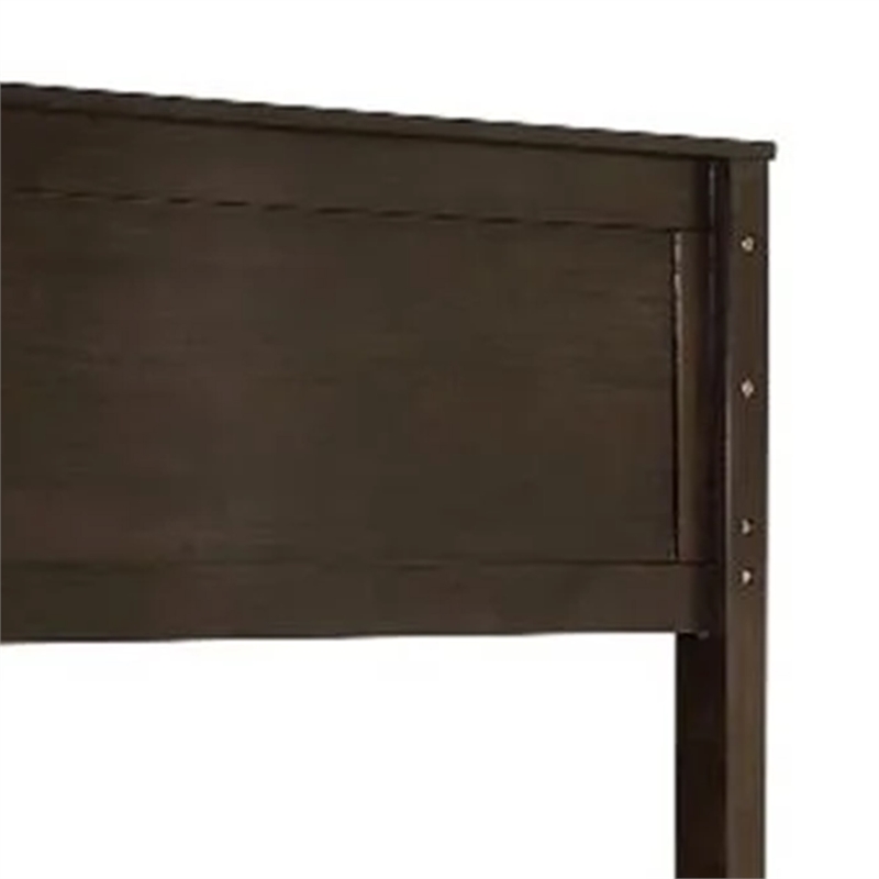 Zedy Full over Full Bunk Bed-Guardrails and Ladder-Walnut Brown