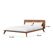Stacy Full Size Bed w Panel Headboard-Angled Legs-Walnut Brown Wood