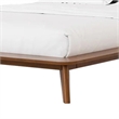 Stacy Full Size Bed w Panel Headboard-Angled Legs-Walnut Brown Wood