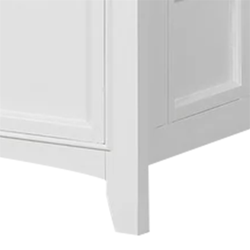 Lile Twin Bed with Side Rail Storage-Crown Molded Details-White Wood