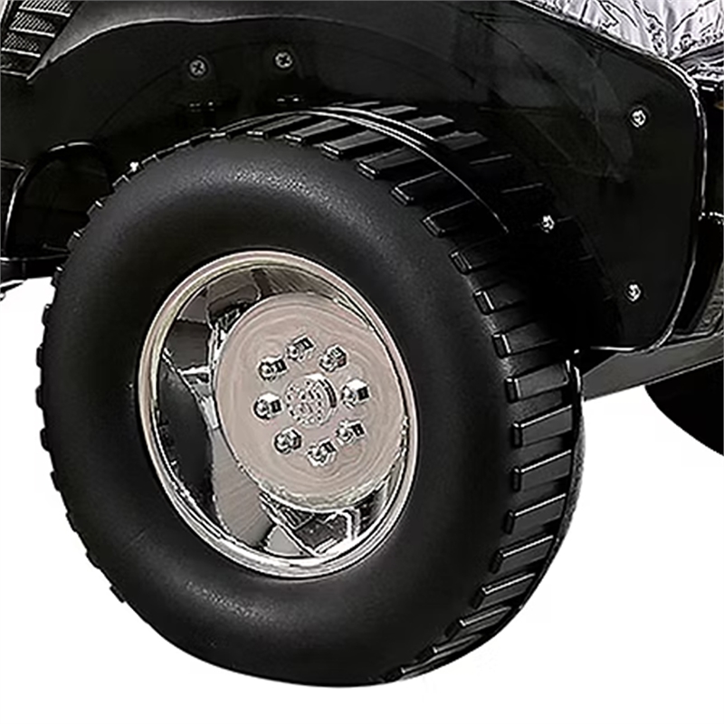 Jacky Kids Twin Bed with Off-Road Car Design-LED Headlights-Black Wood