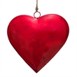 Decorative Metal Heart Wall Decor Set of 3-Classic Red with Jute Hanging Rope