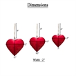 Decorative Metal Heart Wall Decor Set of 3-Classic Red with Jute Hanging Rope