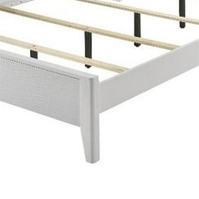 Tory California King Size Bed-Wave Texture and Mitered Corners-White