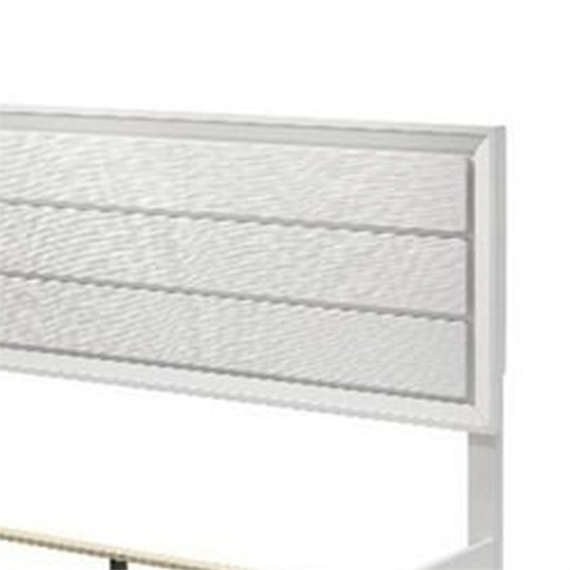 Tory California King Size Bed-Wave Texture and Mitered Corners-White