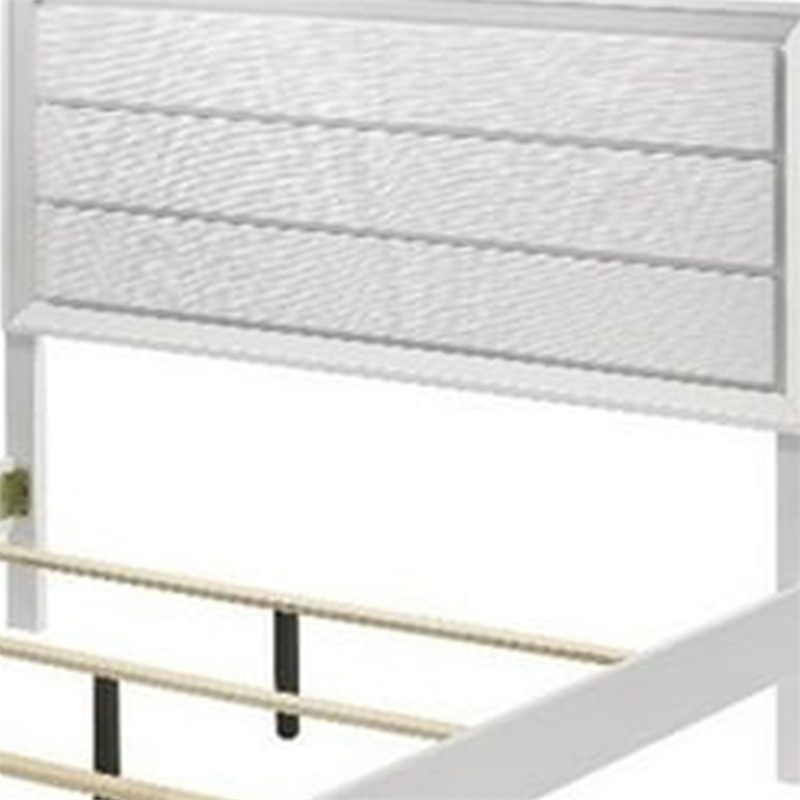 Tory California King Size Bed-Wave Texture and Mitered Corners-White
