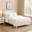Tory King Size Bed-Wave Texture and Mitered Corners-Modern White