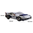 Peri Twin Size Kids Bed with Realistic Police Car Design-White-Blue