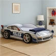 Peri Twin Size Kids Bed with Realistic Police Car Design-White-Blue