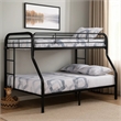 Fegy Twin over Full Bunk Bed with Ladder and Rails-Black Metal Frame