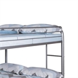 Fegy Full over Full Bunk Bed with Ladder and Rails-Silver Metal Frame