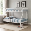 Fegy Twin over Full Bunk Bed with Ladder and Rails-Silver Metal Frame