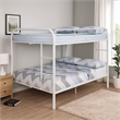 Fegy Full over Full Bunk Bed with Ladder and Rails-White Metal Frame