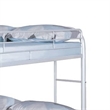 Fegy Full over Full Bunk Bed with Ladder and Rails-White Metal Frame