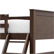 Zedy Twin over Full Bunk Bed with Ladder and Guardrails-Walnut Brown