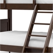 Zedy Twin over Full Bunk Bed with Ladder and Guardrails-Walnut Brown